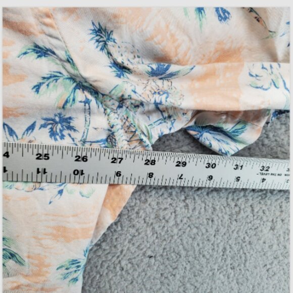 Chaps Mens Go Untucked Button Down Hawaiian Size 2XB Short Sleeve Shirt - Picture 3 of 5